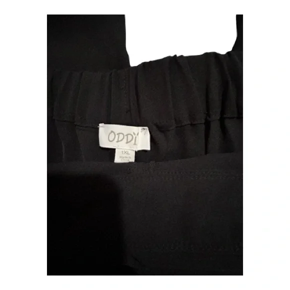 Oddy Wide Leg Pants 1XL Black Tie Waist Comfy Boho Summer NWOT Plus - Picture 5 of 7